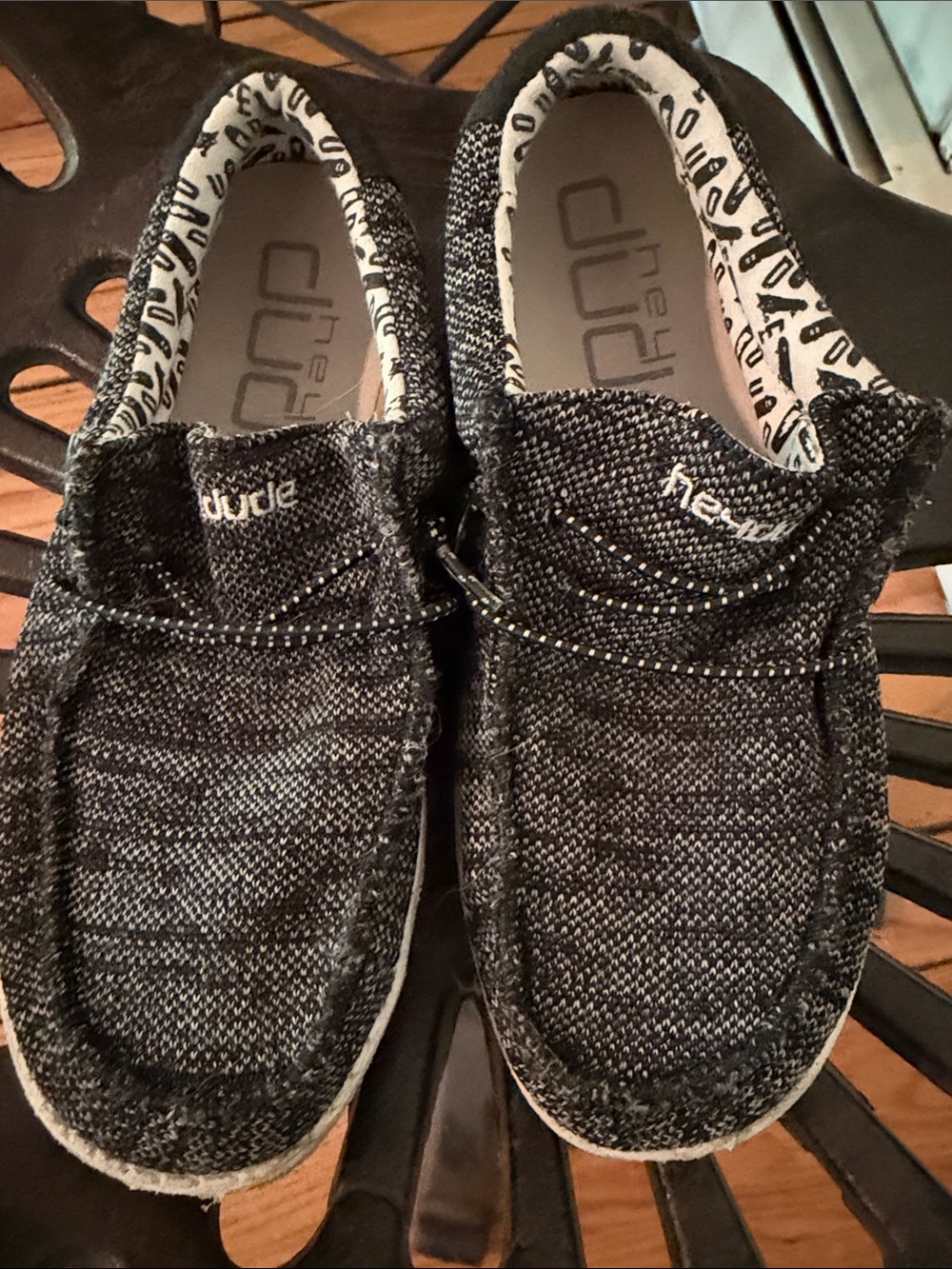 Hey Dude Black Heather Knit Slip-On Shoes